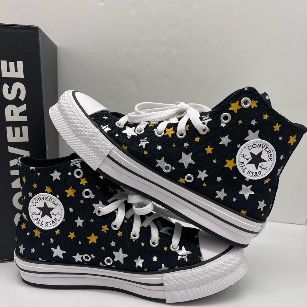 Converse WMNS Star Pattern High-Top
CTAS EVA LIFT HI
BLACK/SILVER/GOLD Sneakers - Picture 12 of 16